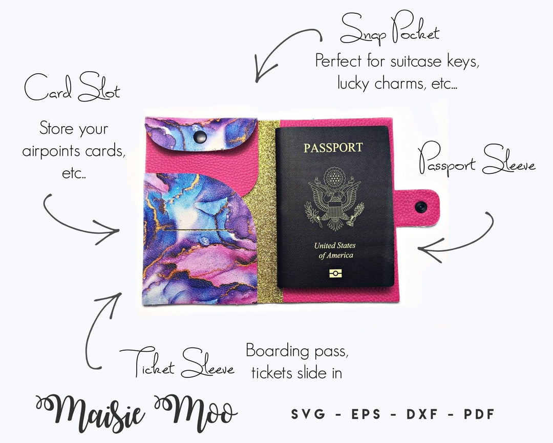 International Textured Calf Passport Cover, Custom Passport Holder