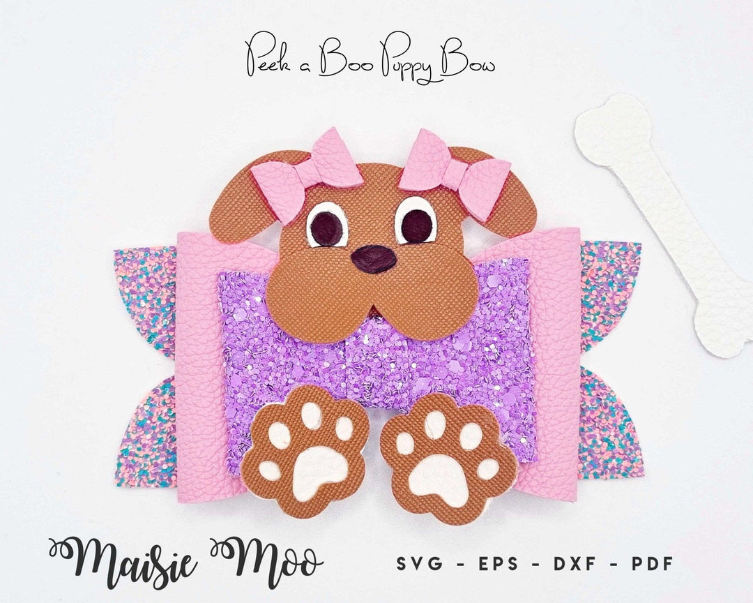 Peek a Boo Puppy Bow - Maisie Moo