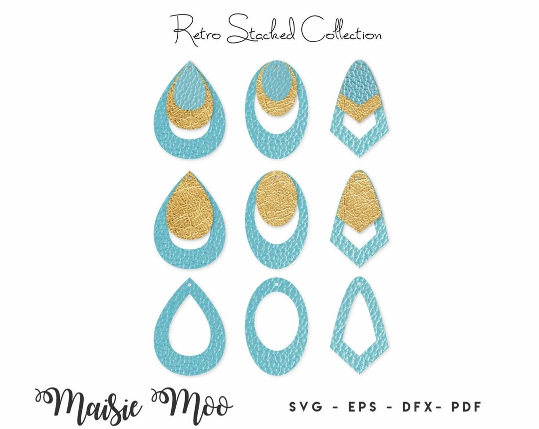 Stacked Earring SVG | Layered Earring | Cricut Earring Template | Faux Leather Earrings - Maisie Moo