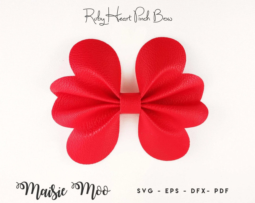 Ruby Heart Pinch Bow - Maisie Moo