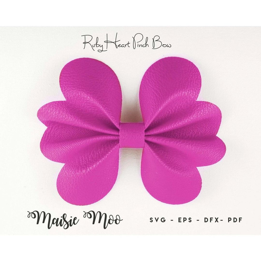 Ruby Heart Pinch Bow - Maisie Moo