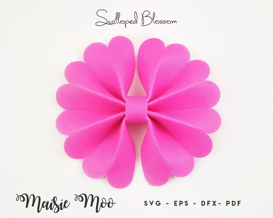 Scalloped Blossom Pinch Bow - Maisie Moo