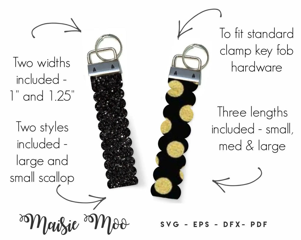 Scalloped Wristlet Key Fob - Maisie Moo