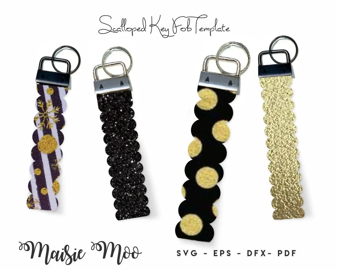 Scalloped Wristlet Key Fob - Maisie Moo