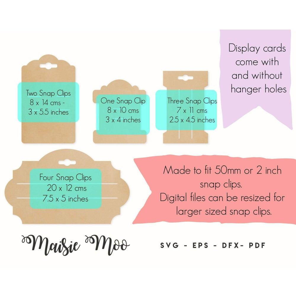 Pattern Clip Card Snap Clip Display Card SVG, Bow Display Card, Hair Clip Card DXF ...