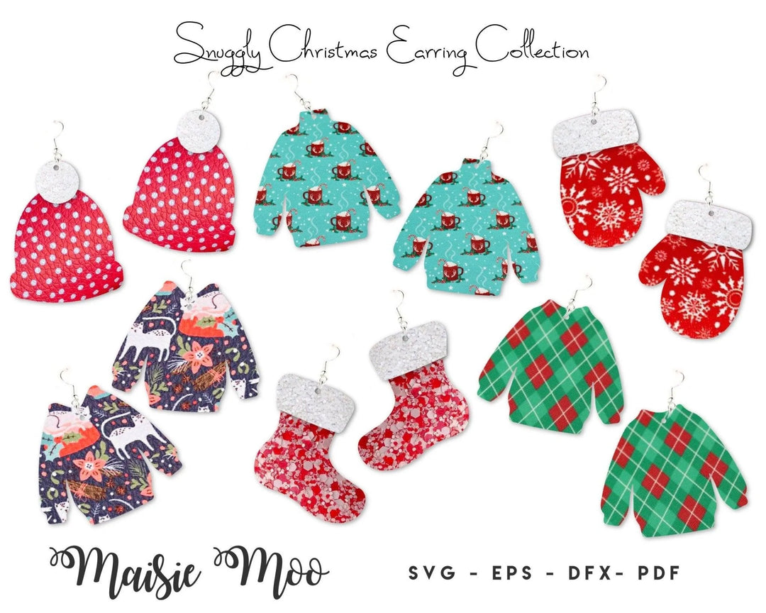 Snuggly Christmas Earrings - Ugly Sweater - Maisie Moo