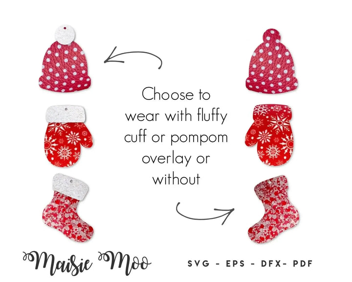 Snuggly Christmas Earrings - Ugly Sweater - Maisie Moo