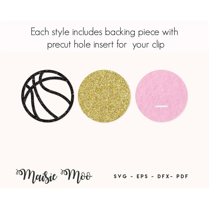 Sports Snap Clip SVG | Snapclip Template | Bow Center Football, Baseball, Soccer, Basketball - Maisie Moo