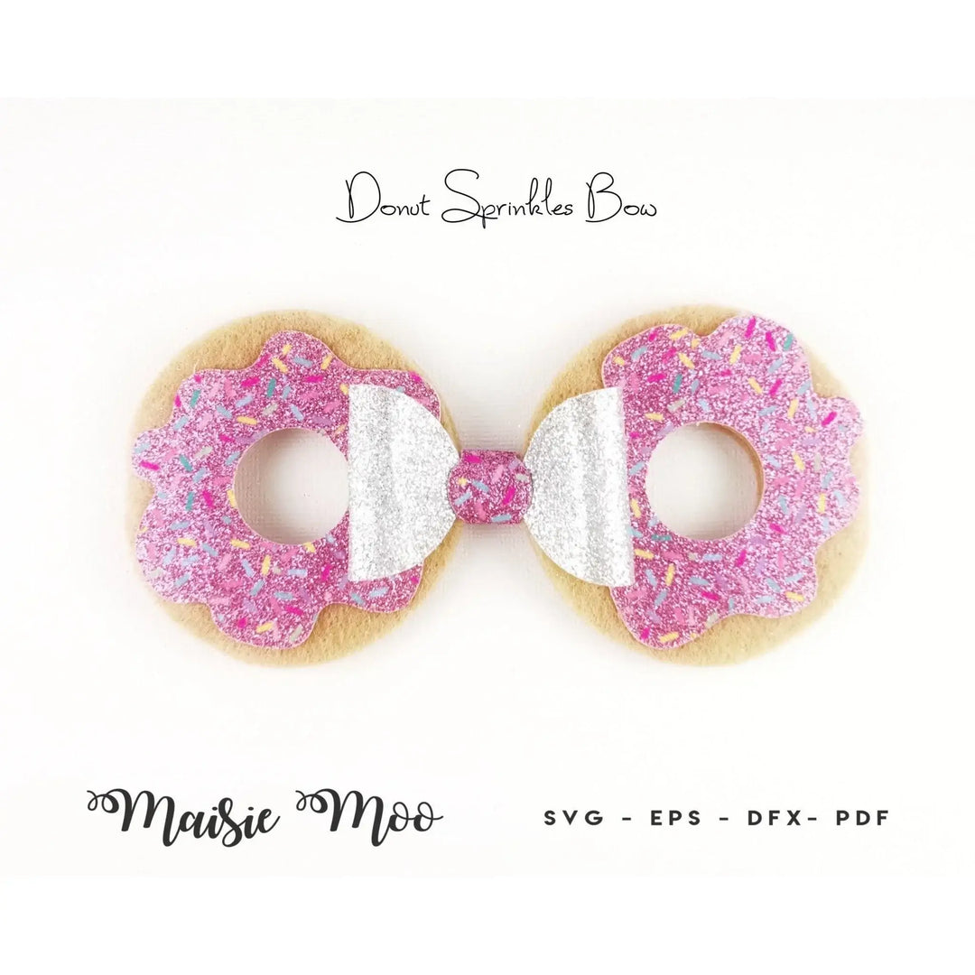 Sprinkle Donut Bow | Doughnut Bow SVG - Maisie Moo