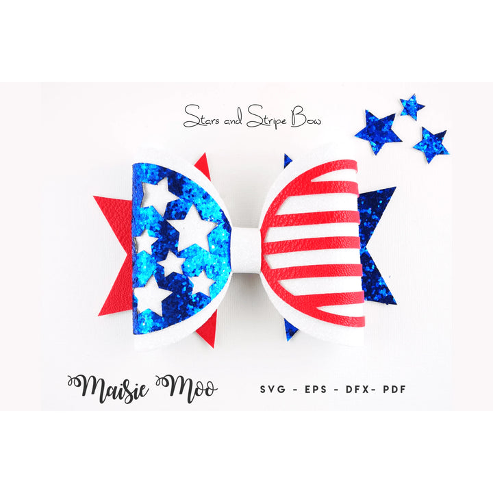 Stars and Stripes Bow SVG | 4th July Bow SVG, | Independence Day Bow