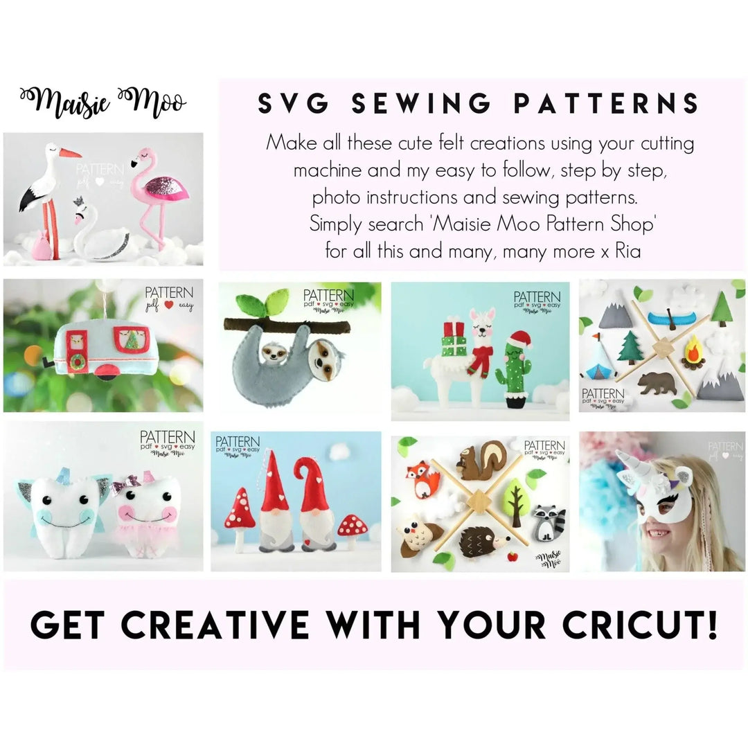 Rolled Felt Flower SVG | Felt Flower Template |,Felt Flower PDF Pattern - Maisie Moo