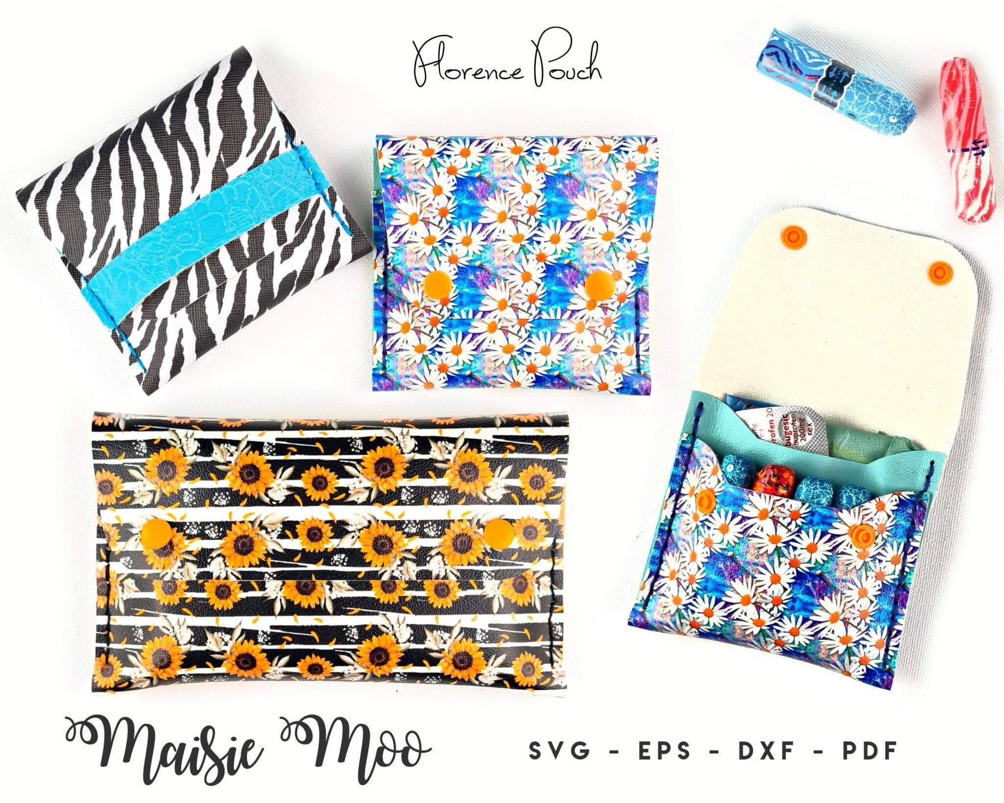 Period Pouch SVG Florence Purse SVG Template | Hand stitched Faux ...