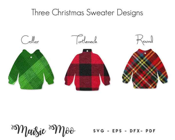 Snuggly Christmas Earrings - Ugly Sweater - Maisie Moo