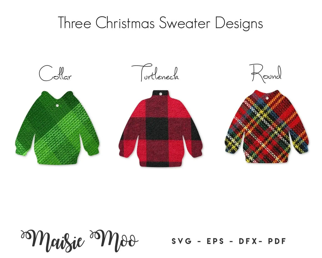 Snuggly Christmas Earrings - Ugly Sweater - Maisie Moo