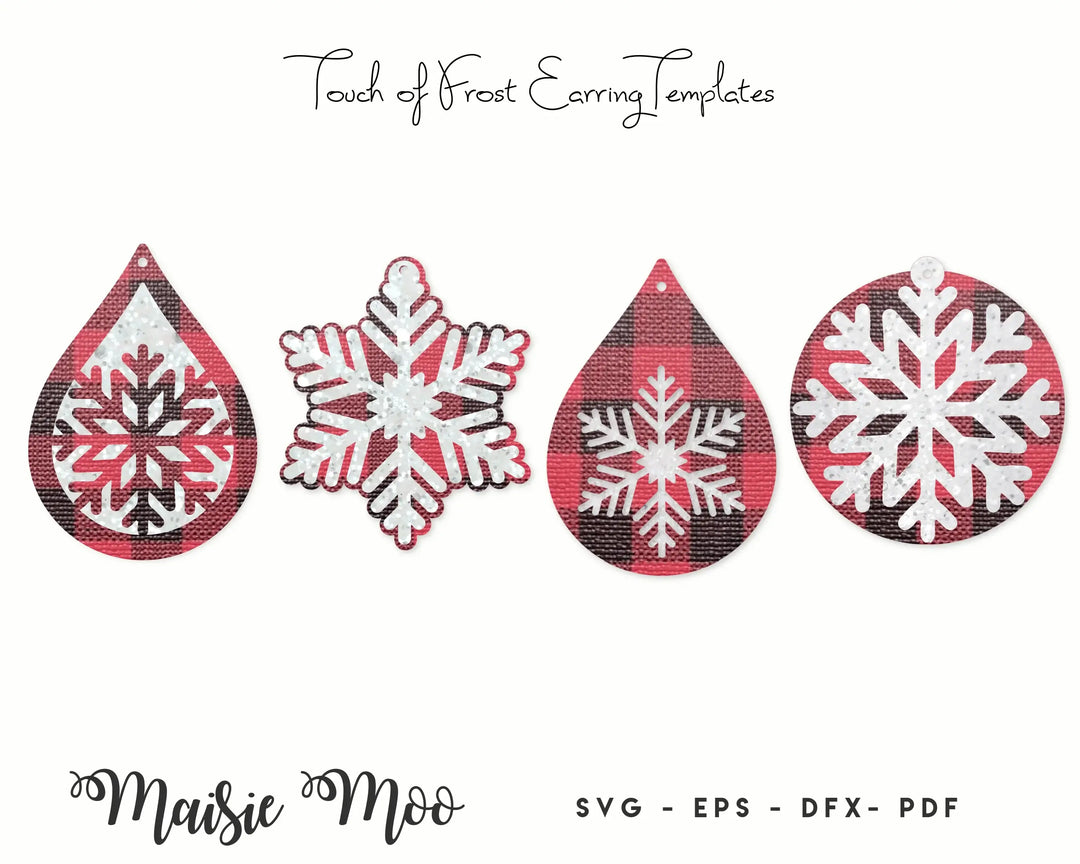 Christmas Earring SVG Templates | Snowflake Earring SVG