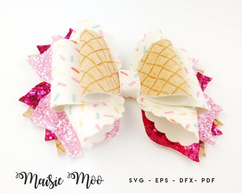 Triple Scoop Faux Leather Bow - Maisie Moo