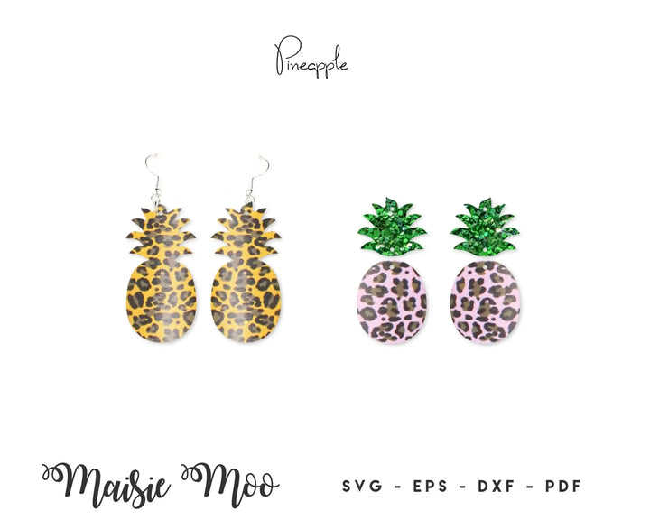 Tropical Summer Earring SVG | Faux Leather Beach Earring Templates | Monstera Palm Tree Watermelon Pineapple Cricut Earring SVG |