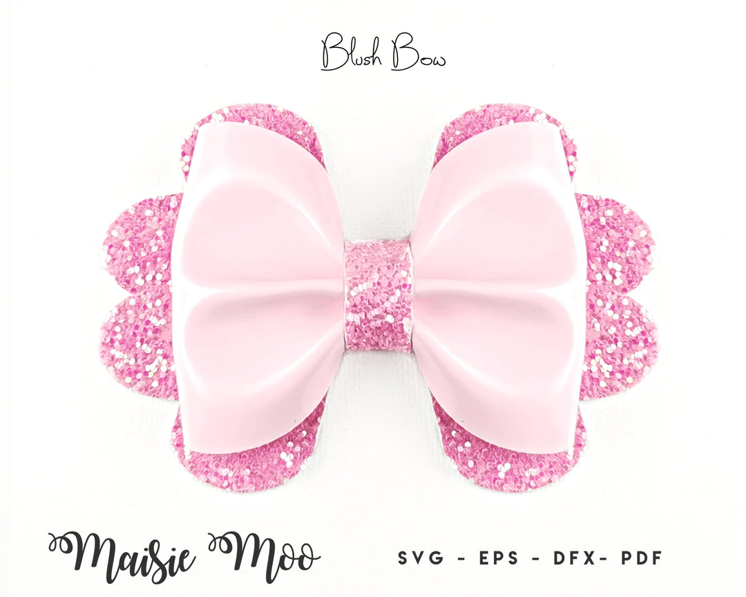 Valentine Pinch Bow - Blush Bow - Maisie Moo